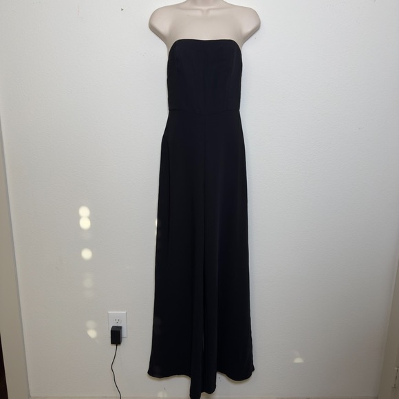 Amanda Uprichard Pants - Amanda Uprichard Women‎ Formal Jumpsuit XS Black Cocktail Wide Leg Strapless